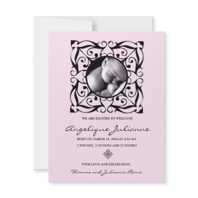311-EMBELLISHED BABY GIRL ANNOUNCEMENT by Jill311