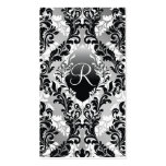 311-Faux Silver Cloud Nine Damask Business Card