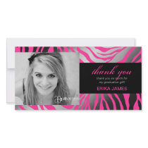 311 Faux Silver Zebra | Graduation Thank you Custom Photo Card