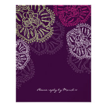 311-Floral Flatter RSVP Card | Purple Custom Invitation