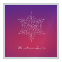 311 Floral Snowflake Purple Radiance Metallic Personalized Invitation