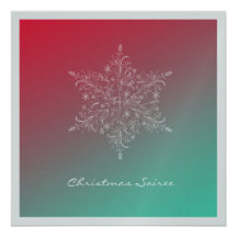 311 Floral Snowflake Turquoise Dream Metallic Invitations
