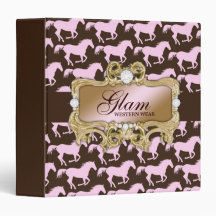 311 Glamourous Cowgirl Binder Horse Print