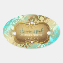 311 Glamourous Golden Ocean Damask Stickers