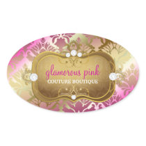 311 Glamourous Golden Pink Damask Sticker