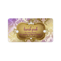 311 Glamourous Lilac Golden Damask Personalized Address Label