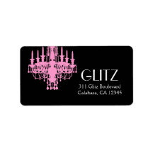311 Glitz Boutique - Pink Chandelier Personalized Address Label