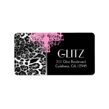 311 Glitz Boutique - Pink Chandelier Leopard Address Label
