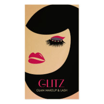 311-Glitz Lash/Makeup | Hot Pink Purple Shadow Business Card