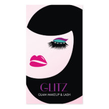 311-Glitz Lash/Makeup | Turquoise Shadow Business Card Templates