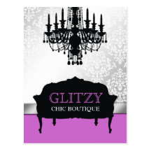 311-Glitzy Chic Boutique Purple Postcard
