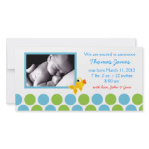 311-GOLD FINZ BABY BOY ANNOUNCEMENT 1 CUSTOMIZED PHOTO CARD