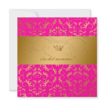 311-Golden diVine Passion Pink Baby Shower Announcement
