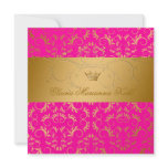 311-Golden diVine Passion Pink Sweet 16 Custom Invitations