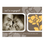 311-GOLDEN FLORAL IMPRINT SAVE THE DATE POSTCARDS