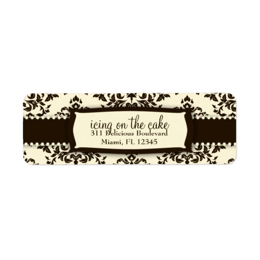 311-Icing on the Cake Chocolate Cream Custom Return Address Label