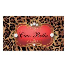 311 Jet Red Ciao Bella Black Tan Leopard Business Card