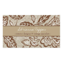 311-KHAKI FLORAL VINTAGE BUSINESS CARD