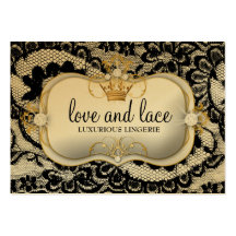 311 Lace de Luxe - Ciao Bella Metallic Gold Business Card Template