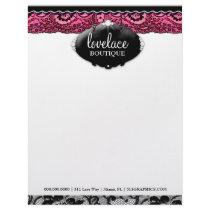 311-Lace de Luxe Pink - Chic & Lacy Boutique Sign Personalized Letterhead