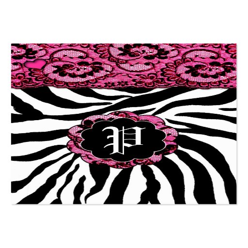 311-LACY PINK ZEBRA CHUBBY BUSINESS CARD