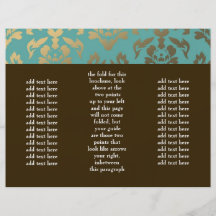 311 Ladonna Damask Aqua Topaz Brochure Personalized Flyer