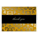311-Ladonna Damask Golden Yellow Greeting Card