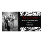 311-Lavish Damask Christmas Photo Picture Card
