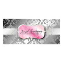 311-Lavish Pink Platter & Damask Shimmer Custom Rack Card