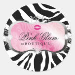 311 Lavish Pink Platter Kisses Sassy Sweets Round Stickers