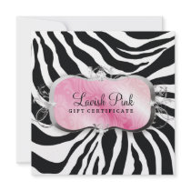 311 Lavish Pink Platter Zebra Gift Certificate Announcements