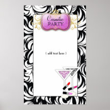 311-Lavish Purple Plate Cosmetic Party Posters