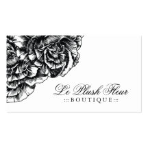 311-Le Plush Fleur - Black et White Business Card Templates