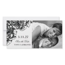 311-Le Plush Fleur - Black et White Save the Date