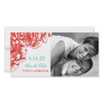 311-Le Plush Fleur - Rouge & Turquoi Save the Date