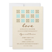 311 Leaf of Love Blue & Gold Engagement. Personalized Invitations