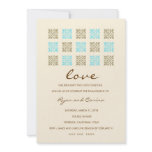 311 Leaf of Love Blue & Gold Engagement. invitations