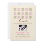 311-LEAF OF LOVE PINK AND GOLD GIRL invitations