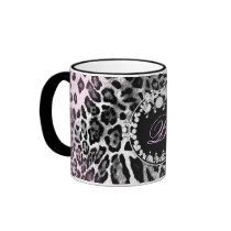 311-Leopard-Tique | Pink Edges Coffee Mugs