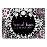 311-Leopard-Tique with Diamonds Pink Fade Business Card Templates