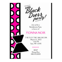 311- LITTLE BLACK DRESS INVITATION POSTCARD