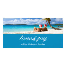 311-LoveJoy Custom Photo Blue Personalized Photo Card