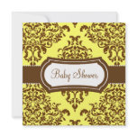 311 Lovey Dovey Damask Baby Shower Tropical Banana Invitations