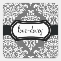 311 Lovey Dovey Damask Sticker Grey
