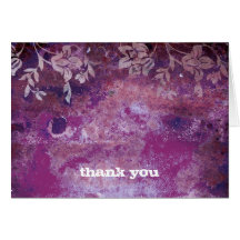 311-Lusciously Rustic Plum Thank You Greeting Cards