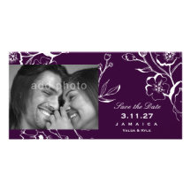 311-Lush Eggplant Purple Save the Date Personalized Photo Card