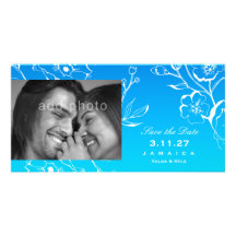 311-Lush Tropical Waters Save the Date Customized Photo Card