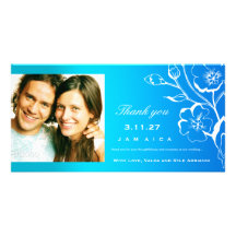 311-Lush Tropical Waters Thank you Personalized Photo Card