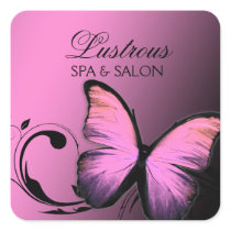 311 Lustrous Butterfly Pink Pout Square Stickers