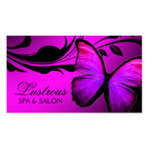 311 Lustrous Butterfly Pink & Purple Business Card Template